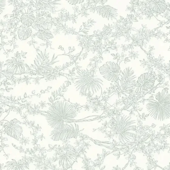Обои - Casadeco - LES BELLES TOILES DE JOUY - Jardin des plantes - Vert de gris (арт. 87957109)