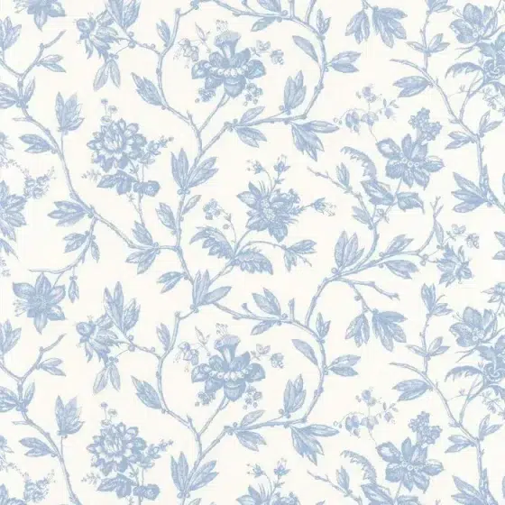 Обои - Casadeco - LES BELLES TOILES DE JOUY - Rosa - Bleu faïence (арт. 87966726)