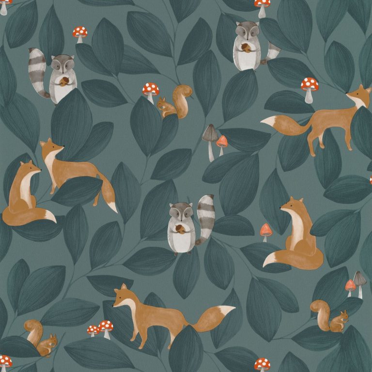 Обои Casadeco ONCE UPON A TIME Woodland friends Bleu encre (арт. 88276815)