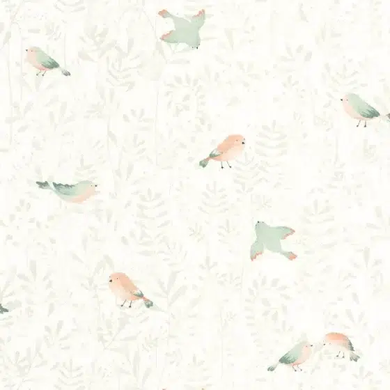 Обои - Casadeco - ONCE UPON A TIME - Flying bird - Vert amande (арт. 88317088)