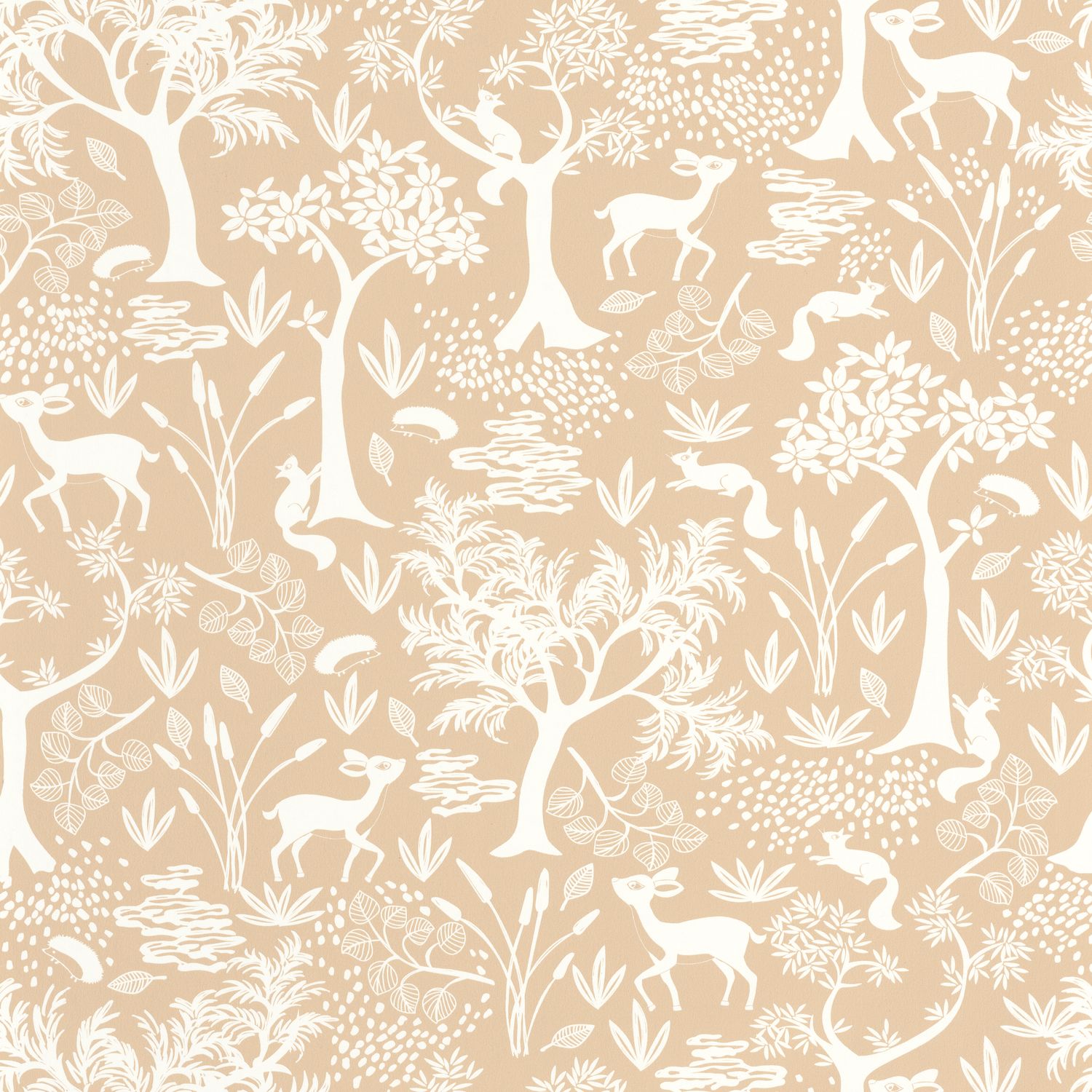 Обои — Casadeco — ONCE UPON A TIME — Poetic forest — Beige camel (арт. 88262597)