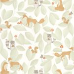 Обои — Casadeco — ONCE UPON A TIME — Woodland friends — Vert amande (арт. 88277253)