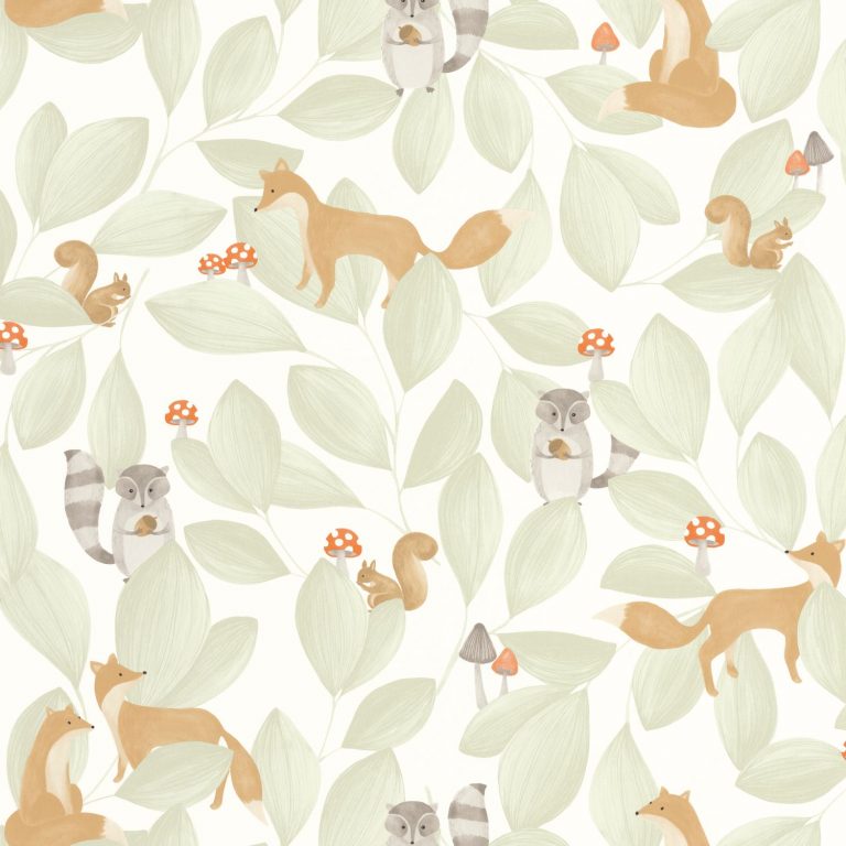 Обои Casadeco ONCE UPON A TIME Woodland friends Vert amande (арт. 88277253)