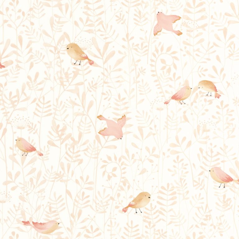 Обои Casadeco ONCE UPON A TIME Flying bird Rose nude (арт. 88314120)