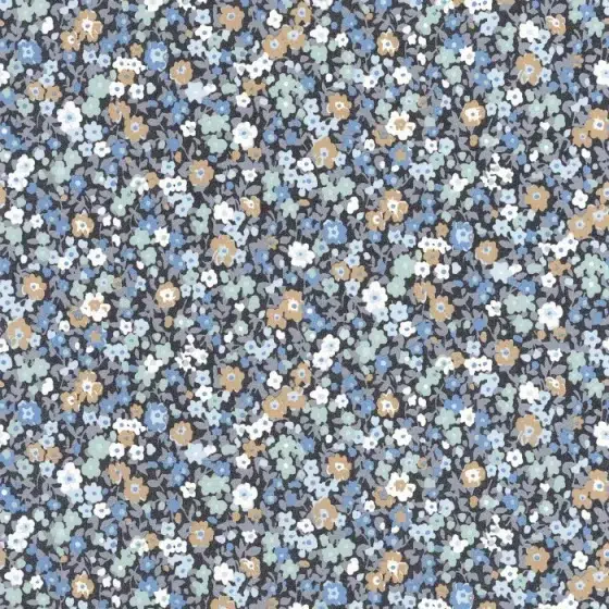 Обои - Casadeco - FLOWER MARKET - Pansy - Encre / bleu (арт. 89216518)