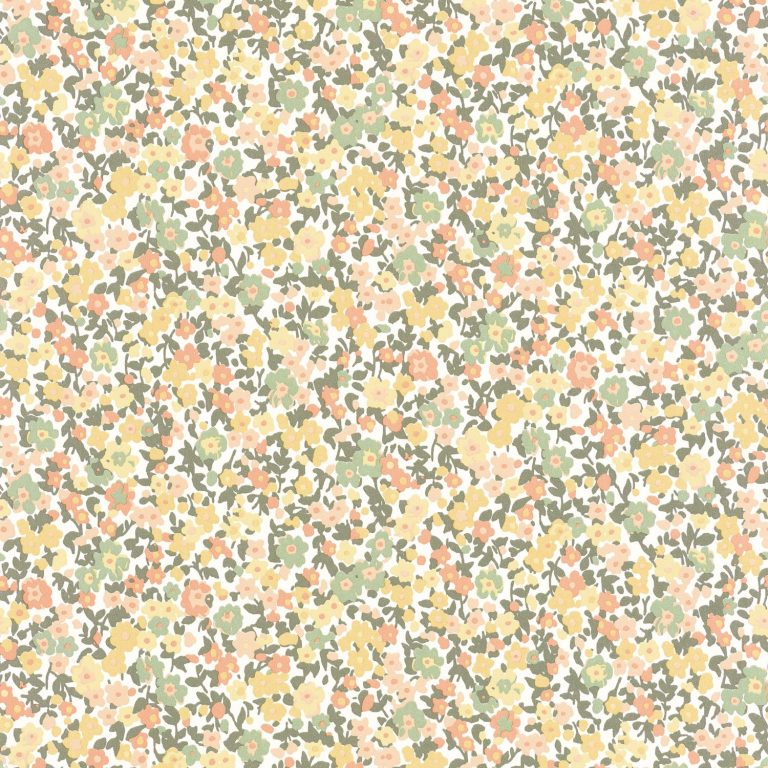 Обои Casadeco FLOWER MARKET Pansy Kaki / corail / jaune (арт. 89212226)