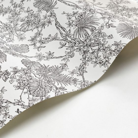 Обои - Casadeco - LES BELLES TOILES DE JOUY - Jardin des plantes - Noir fusain (арт. 87959620)