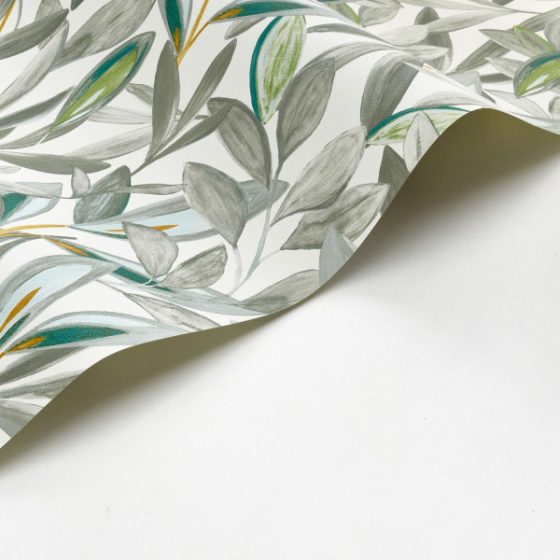 Обои - Casadeco - NICARAGUA - Hojas - Vert / blanc (арт. 85977017)