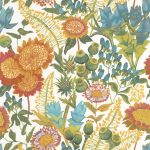 Обои — Casadeco — ECHAPPEE BELLE — Saint-paul de vence — Vert foret / fuchsia (арт. 89816472)