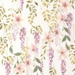 Обои — Casadeco — SOLIFLORE — Wisteria — Parme / vert mousse (арт. 200305202)