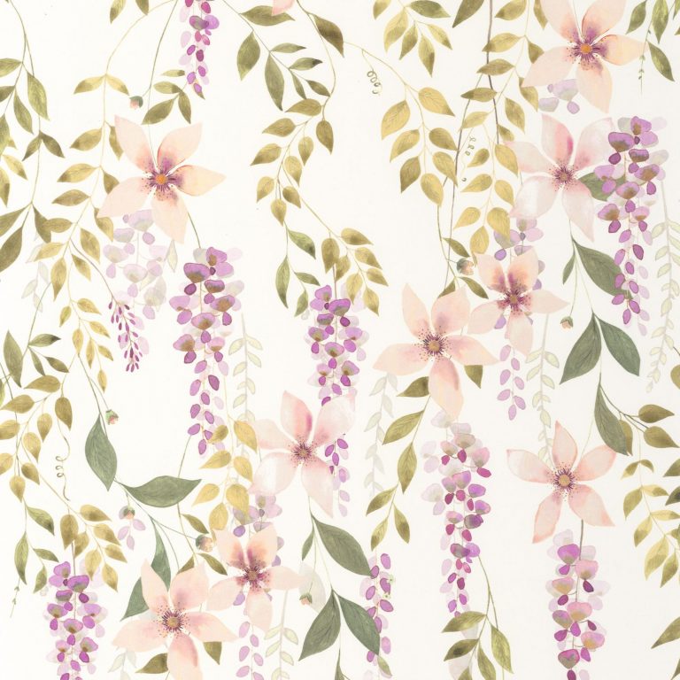 Обои Casadeco SOLIFLORE Wisteria Parme / vert mousse (арт. 200305202)