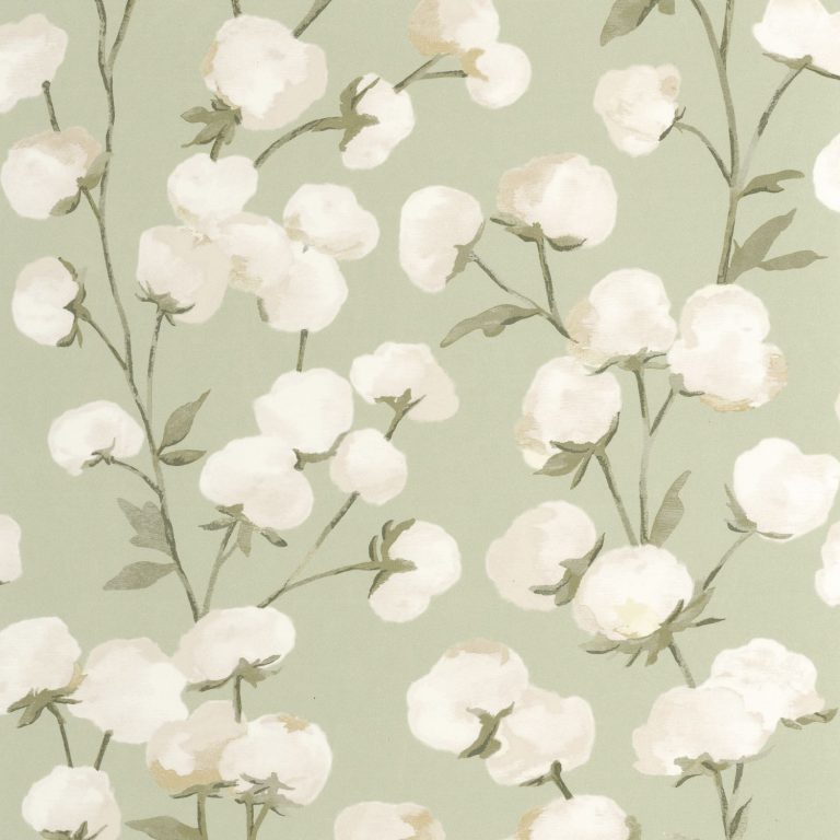Обои Casadeco SOLIFLORE Cotton flower Vert mousse (арт. 200297202)
