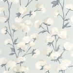 Обои — Casadeco — SOLIFLORE — Cotton flower — Bleu acier (арт. 200296226)