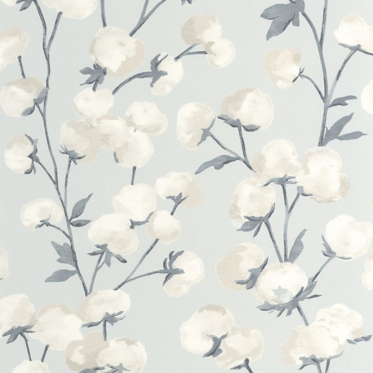 Обои Casadeco SOLIFLORE Cotton flower Bleu acier (арт. 200296226)