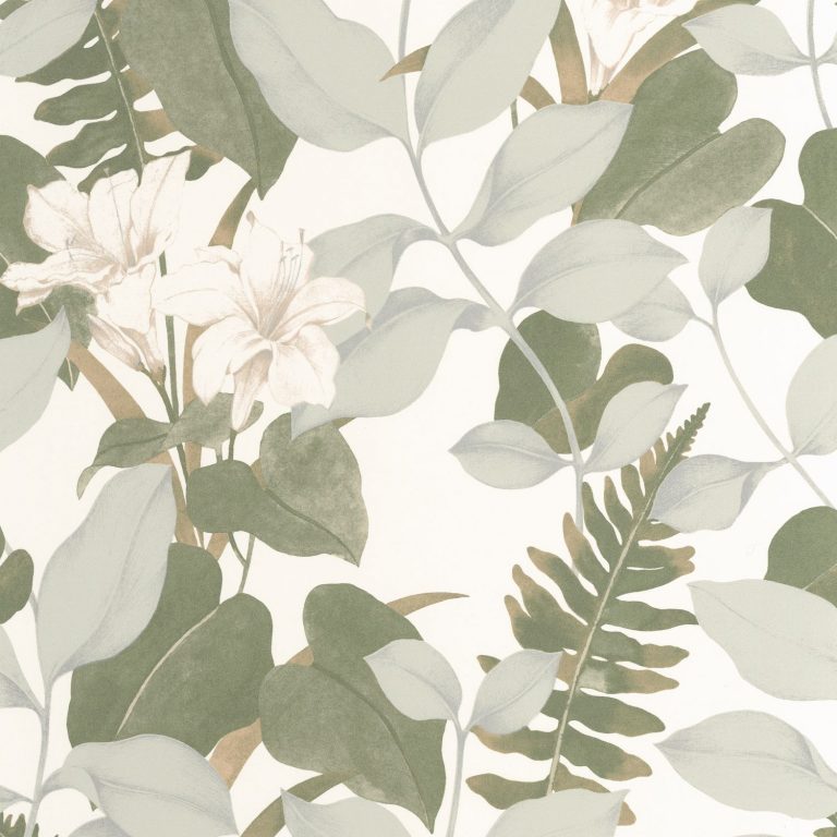 Обои Casadeco SOLIFLORE Royal lily Vert cendre (арт. 200267212)