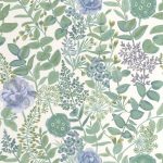 Обои — Casadeco — SOLIFLORE — Garden flowers — Bleu / vert (арт. 200316776)