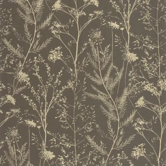 Обои - Casadeco - SENTIER DES DUNES - Prairie - Noir fusain / ocre (арт. 200959607)
