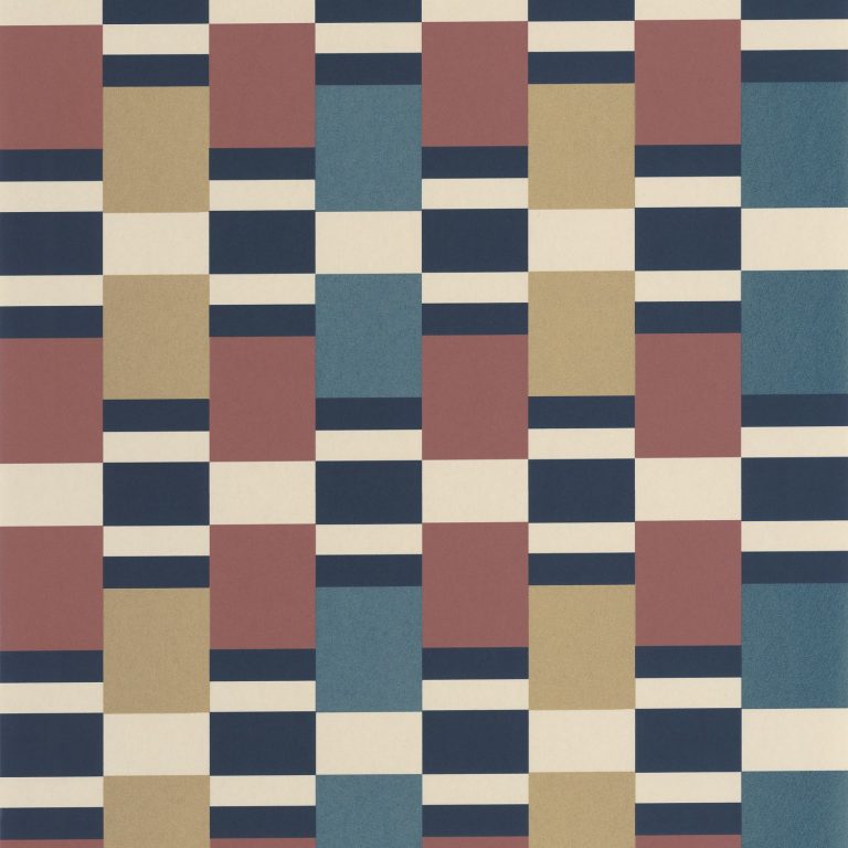 Обои Casadeco COLOR GAME Chess game Bordeaux / bleu (арт. 200628668)