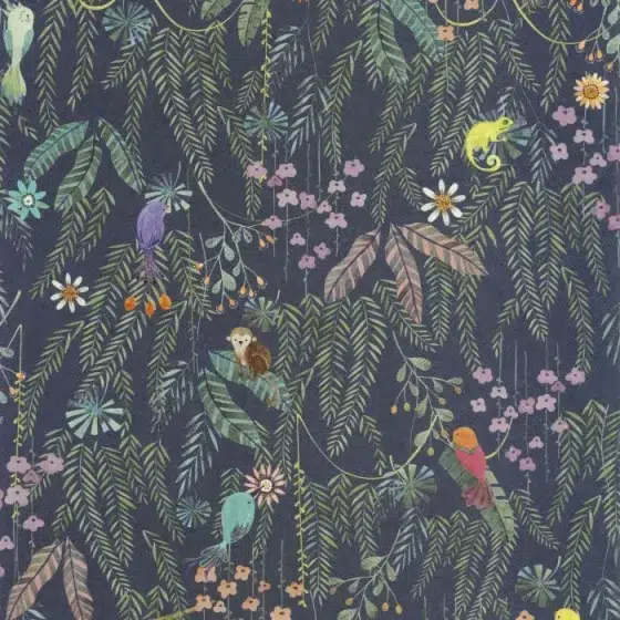 Обои - Casadeco - ONCE UPON A TIME 2 - Tropical forest - Multico fond encre (арт. 200756909)