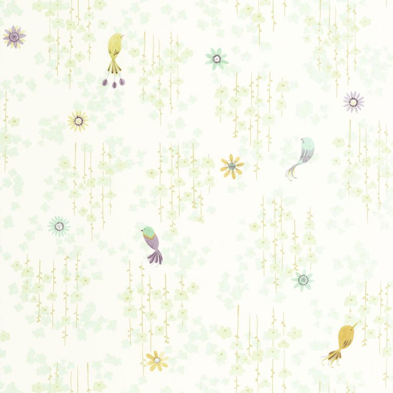 Обои Casadeco ONCE UPON A TIME 2 Tropical birds Vert amande (арт. 200787117)