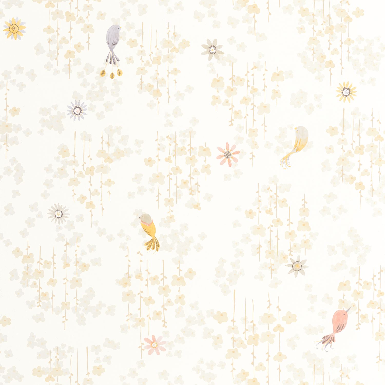 Обои Casadeco ONCE UPON A TIME 2 Tropical birds Naturel (арт. 200781212)