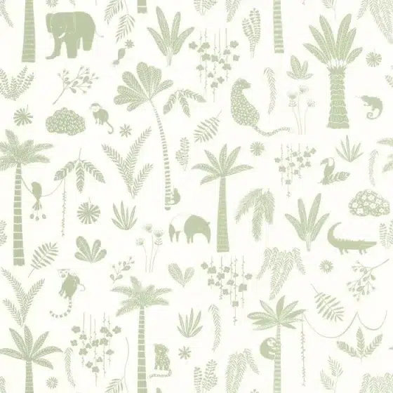 Обои - Casadeco - ONCE UPON A TIME 2 - Poetic jungle - Vert feuille (арт. 200767337)