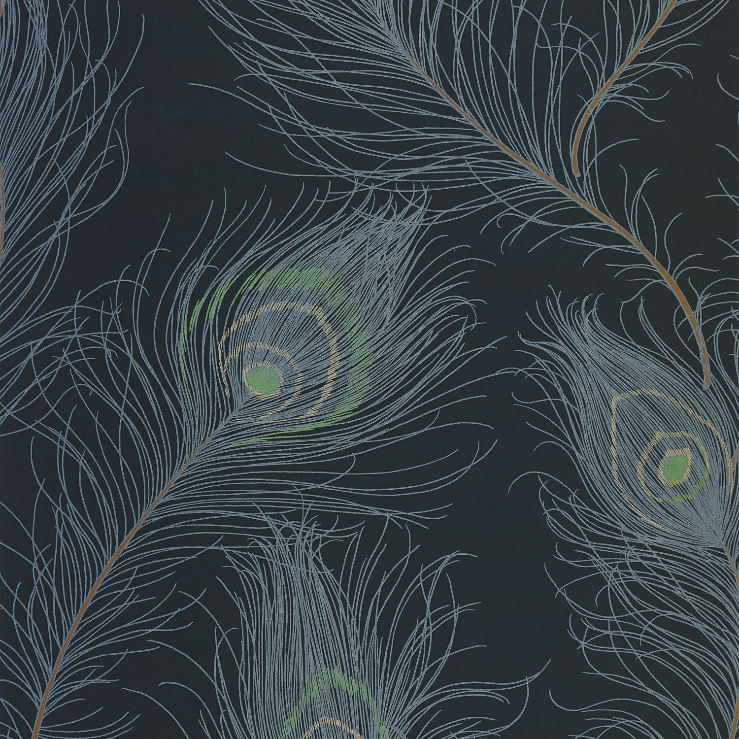 Обои — Casadeco — ANNEES FOLLES — Revue — Bleu petrole / vert (арт. 201076721)