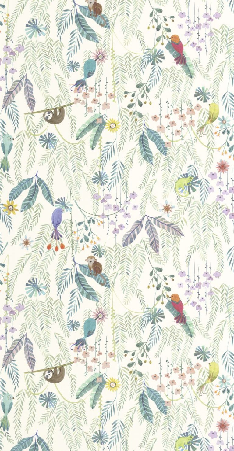 Обои — Casadeco — ONCE UPON A TIME 2 — Tropical forest — Multico fond blanc (арт. 200757447)
