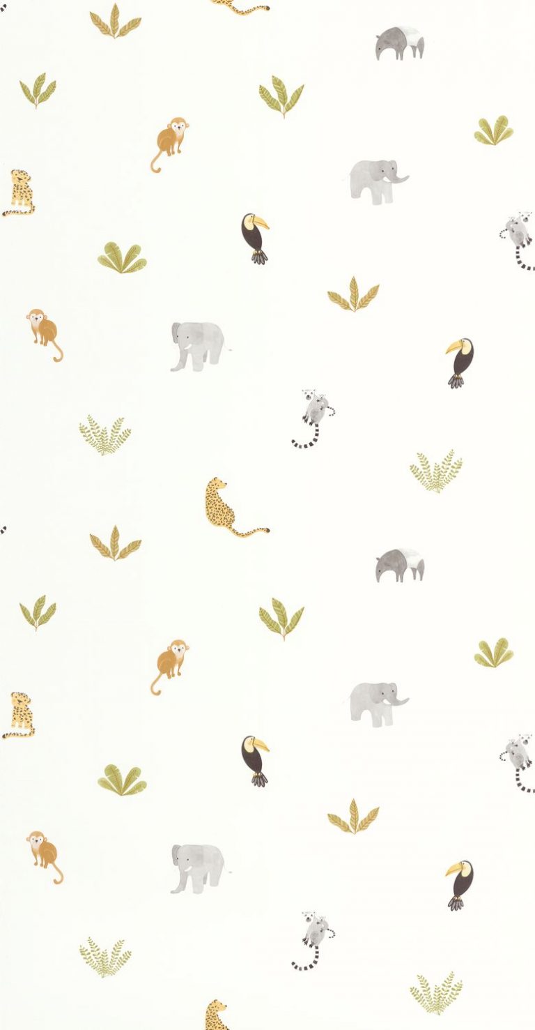 Обои — Casadeco — ONCE UPON A TIME 2 — Companions of the jungle — Vert feuille (арт. 200777474)