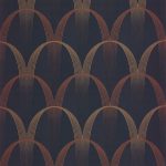 Обои — Casadeco — ANNEES FOLLES — Entree des Artistes — Bleu encre / terracotta (арт. 201046810)