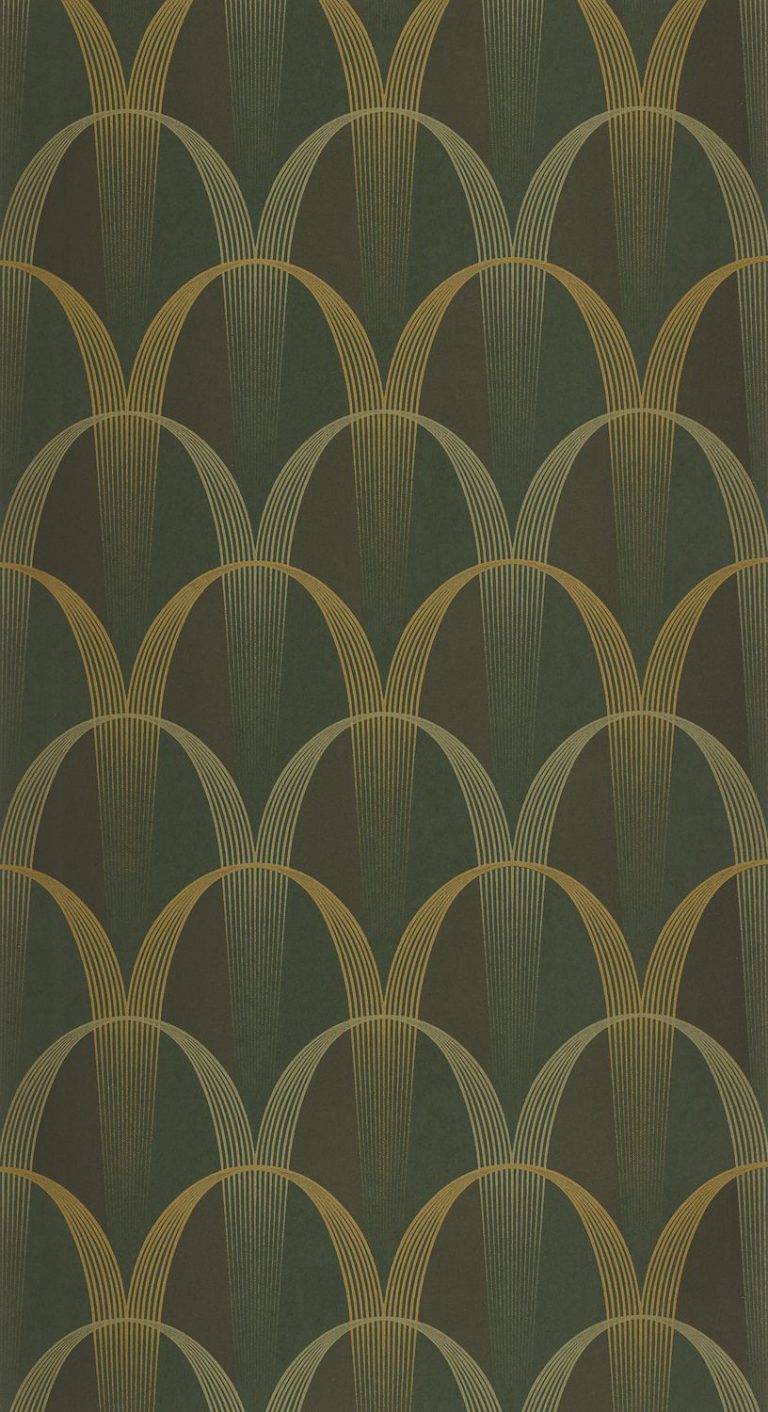 Обои — Casadeco — ANNEES FOLLES — Entree des artistes — Kaki / or (арт. 201047264)
