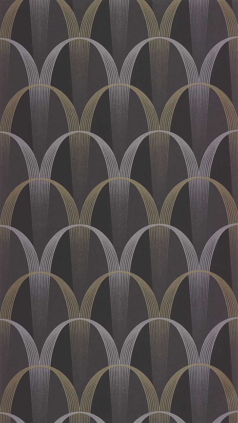 Обои — Casadeco — ANNEES FOLLES — Entree des artistes — Noir fusain / or (арт. 201049132)