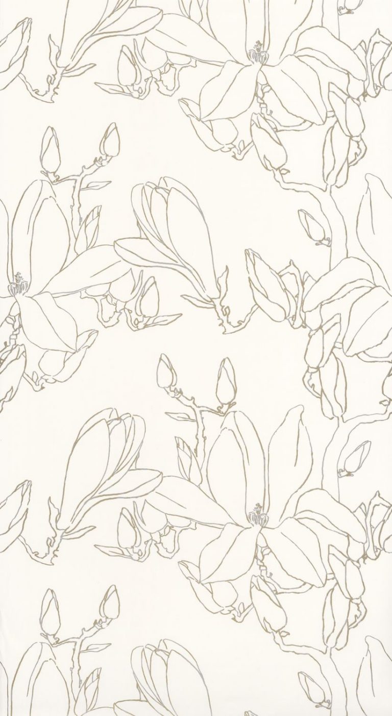 Обои — Casadeco — SO WHITE 4 — Idylle magnolia — Argent/or (арт. 83822303)