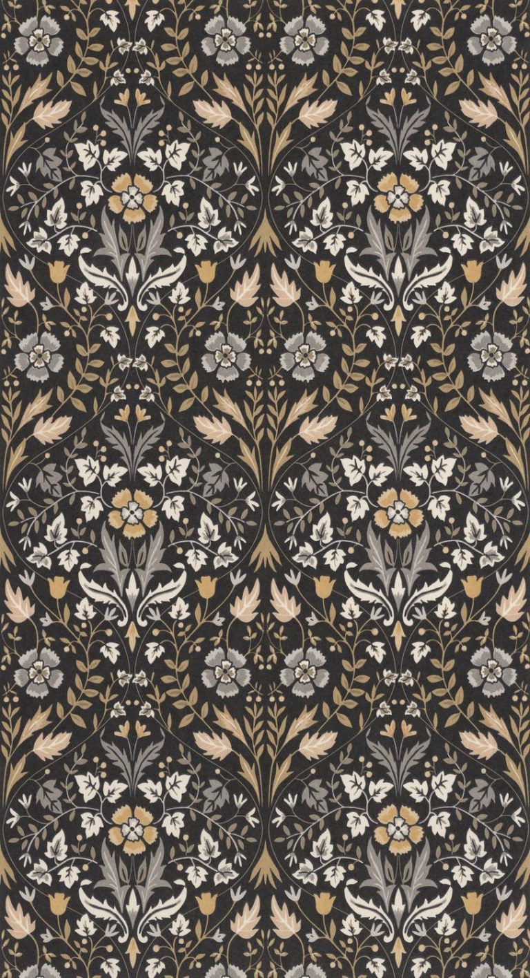 Обои — Casadeco — ARTS & CRAFTS — Archibald — Noir / camel (арт. 86339412)