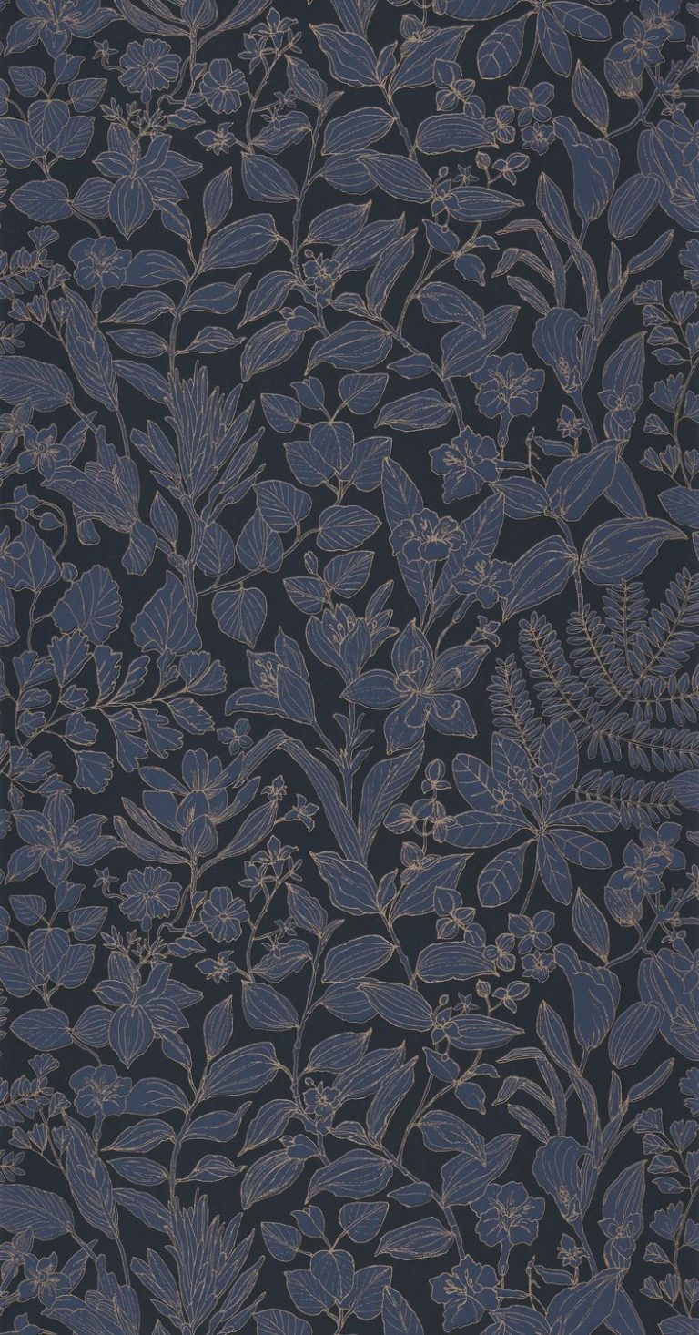 Обои — Casadeco — GARDENS — Esquisse — Bleu encre (арт. 87596983)