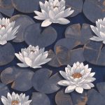 Обои — Casadeco — GARDENS — Nymphea — Bleu encre (арт. 87636981)