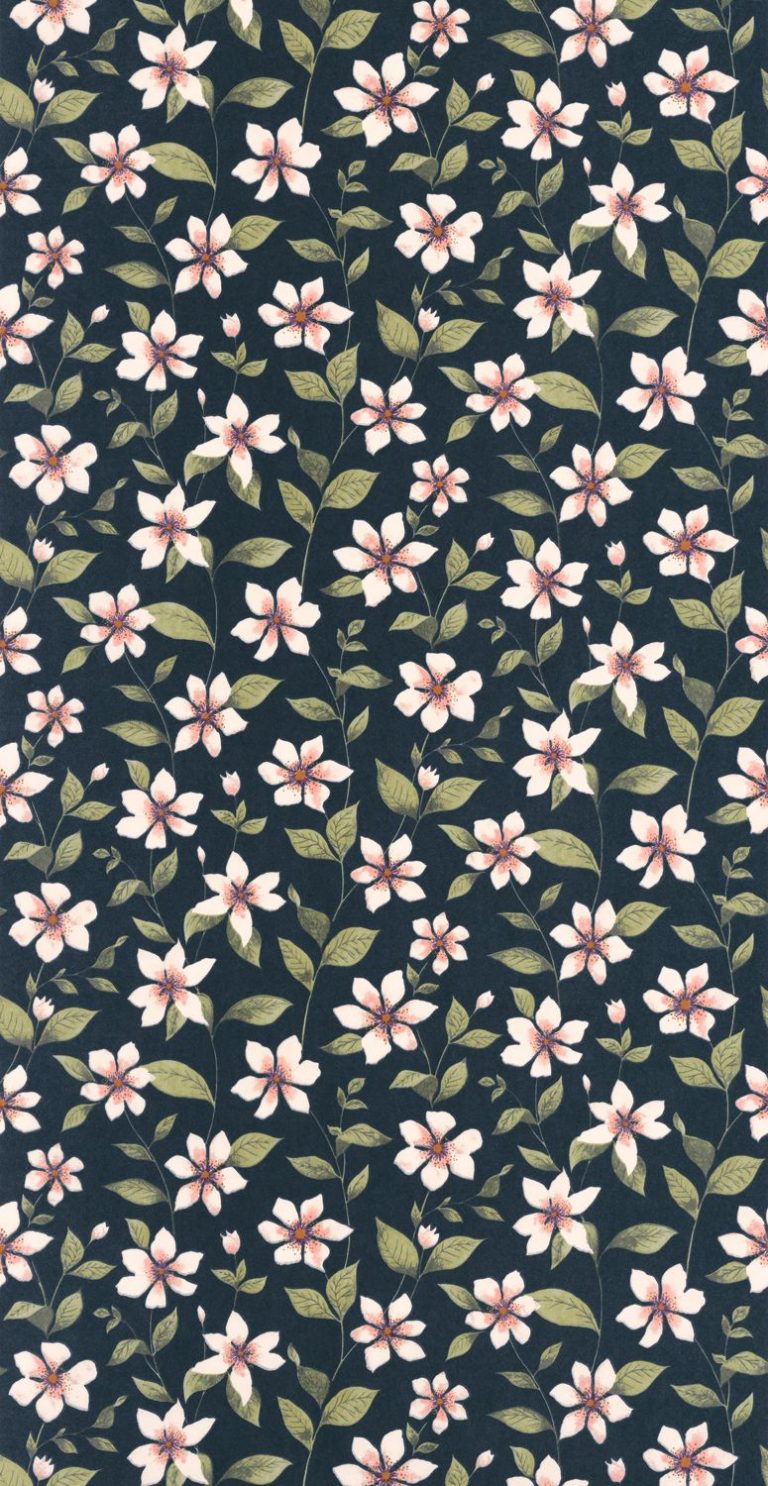 Обои — Casadeco — GARDENS — Clematites — Bleu encre (арт. 87646748)