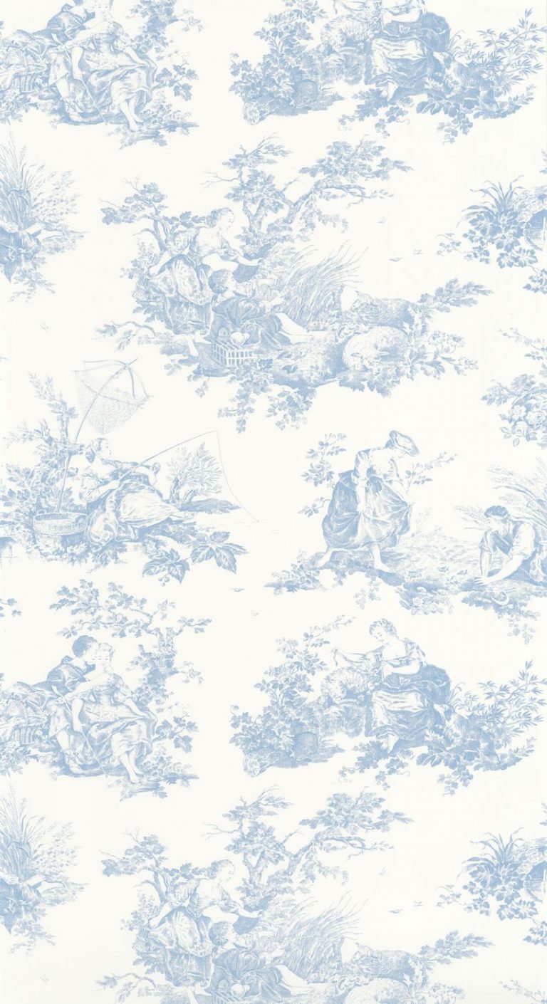 Обои — Casadeco — LES BELLES TOILES DE JOUY — Scene d’ete — Bleu porcelaine (арт. 87916217)