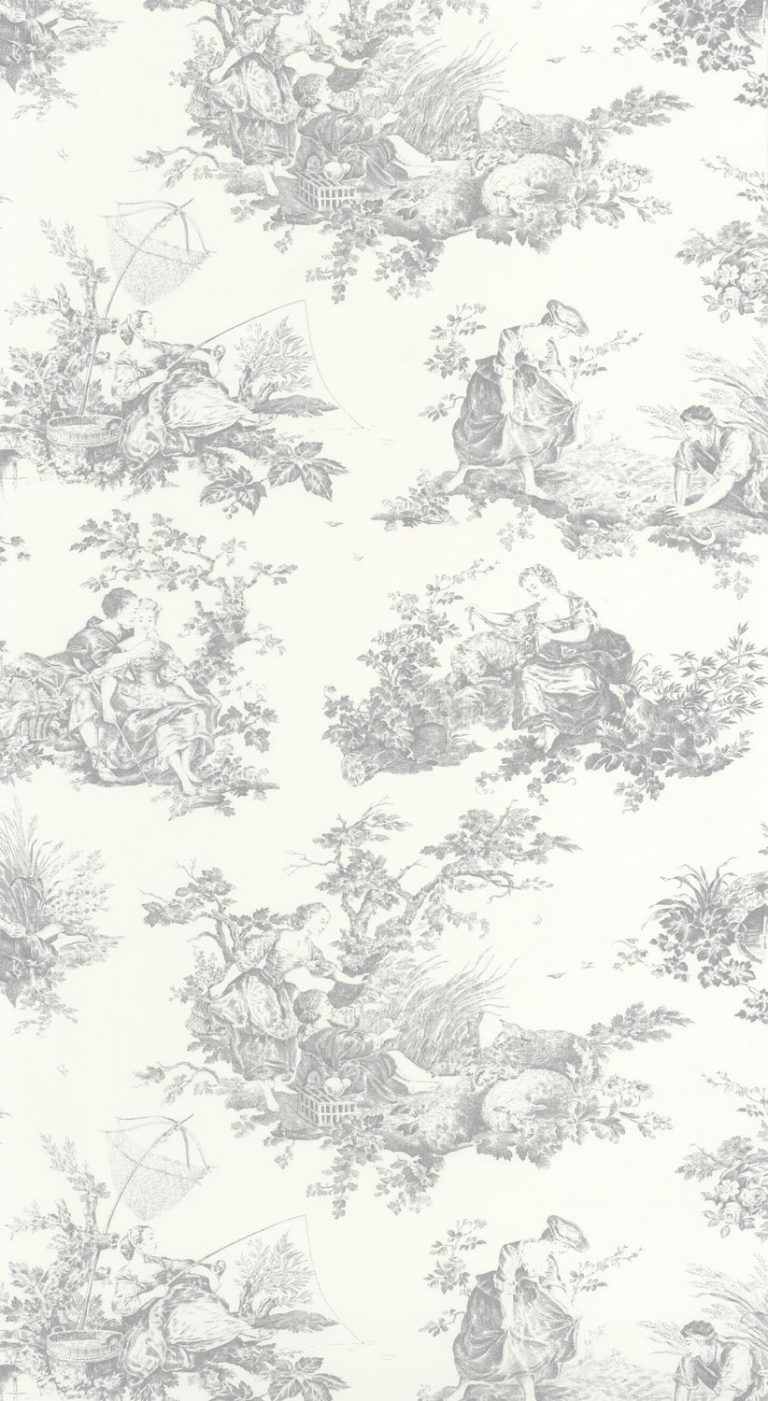 Обои — Casadeco — LES BELLES TOILES DE JOUY — Scene d’ete — Gris perle (арт. 87919103)