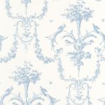 Обои — Casadeco — LES BELLES TOILES DE JOUY — Corne d’abondance — Bleu faience (арт. 87926716)
