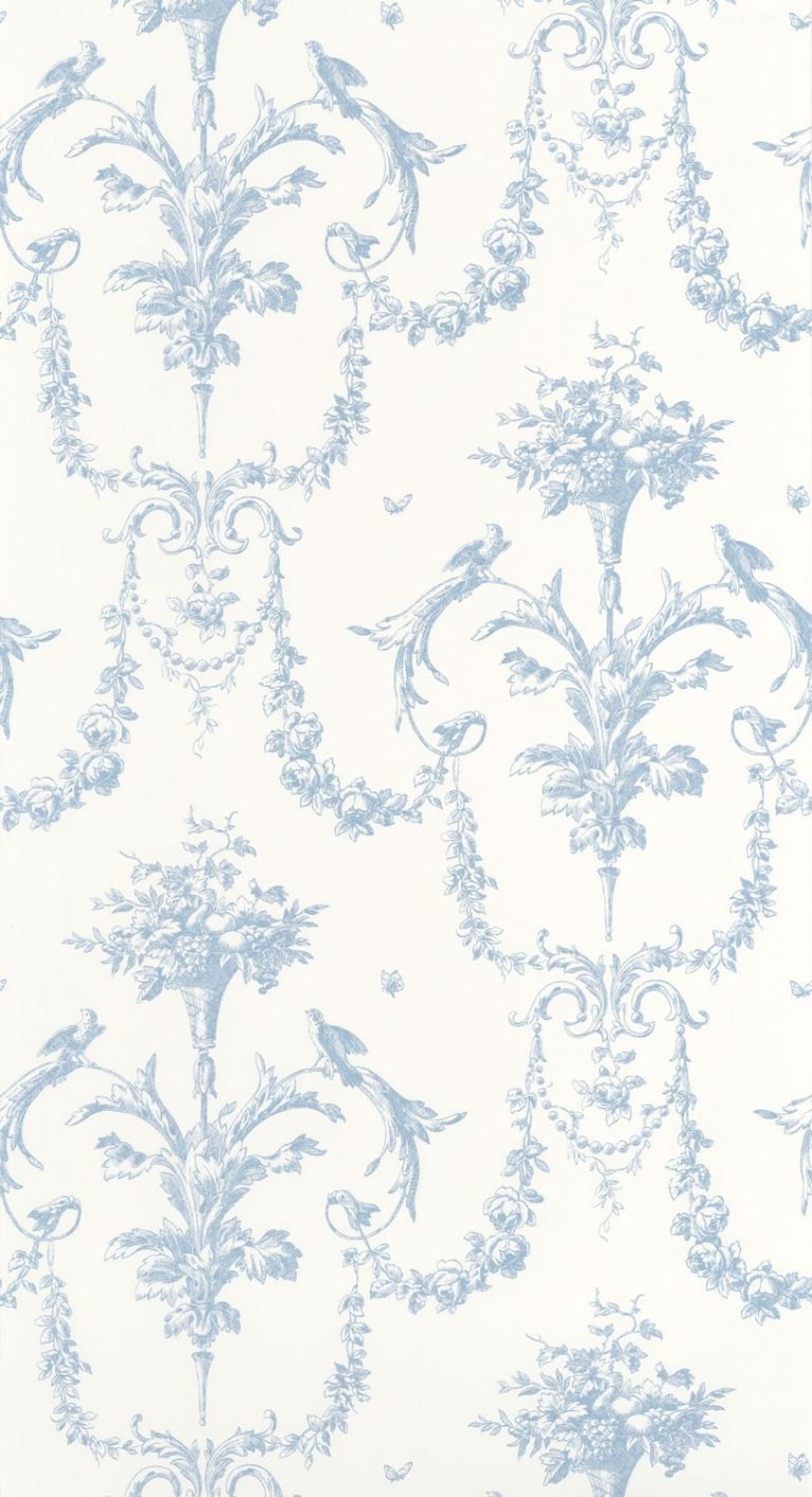 Обои — Casadeco — LES BELLES TOILES DE JOUY — Corne d’abondance — Bleu faience (арт. 87926716)