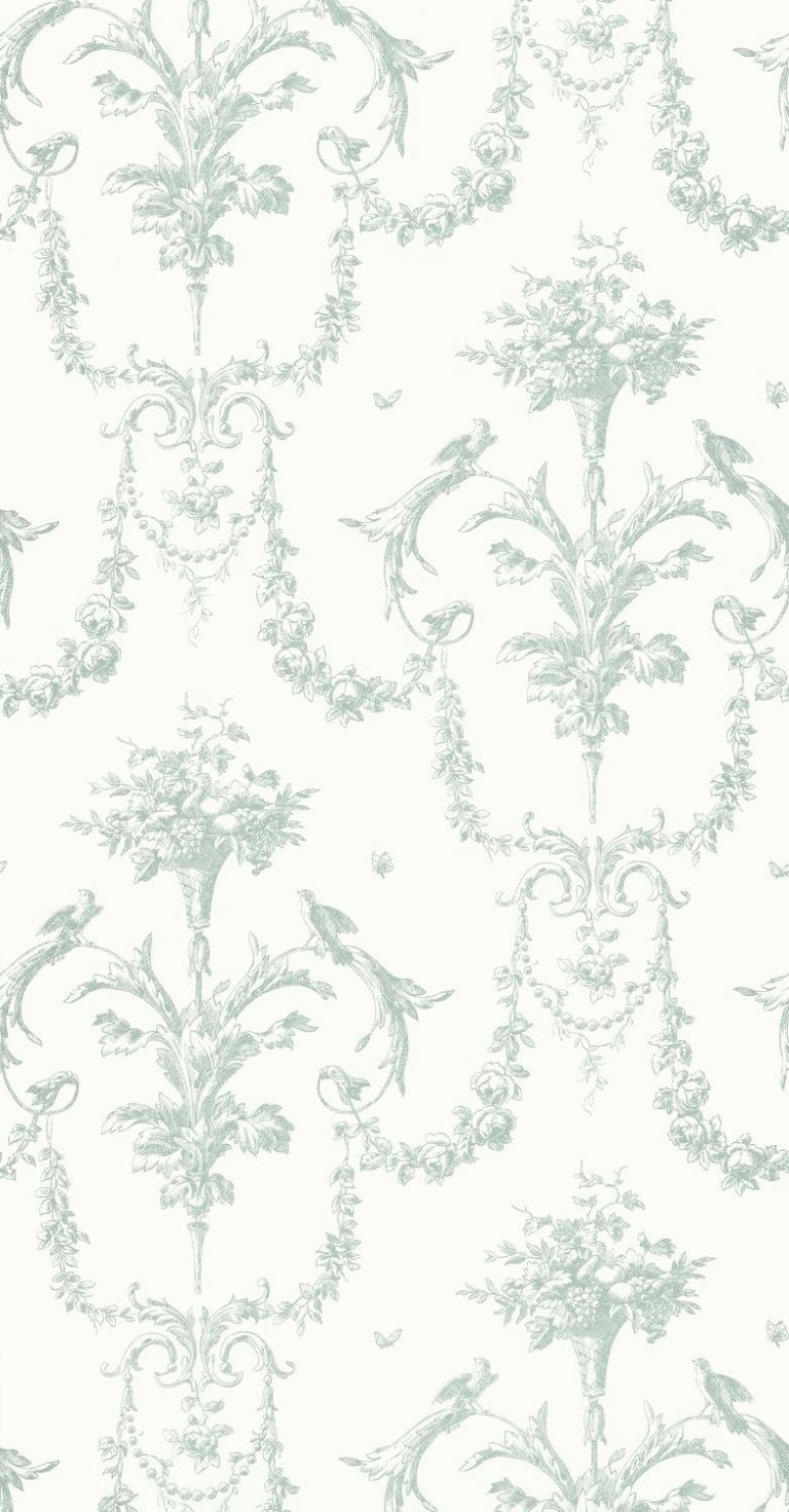 Обои — Casadeco — LES BELLES TOILES DE JOUY — Corne d’abondance — Vert sauge (арт. 87927323)