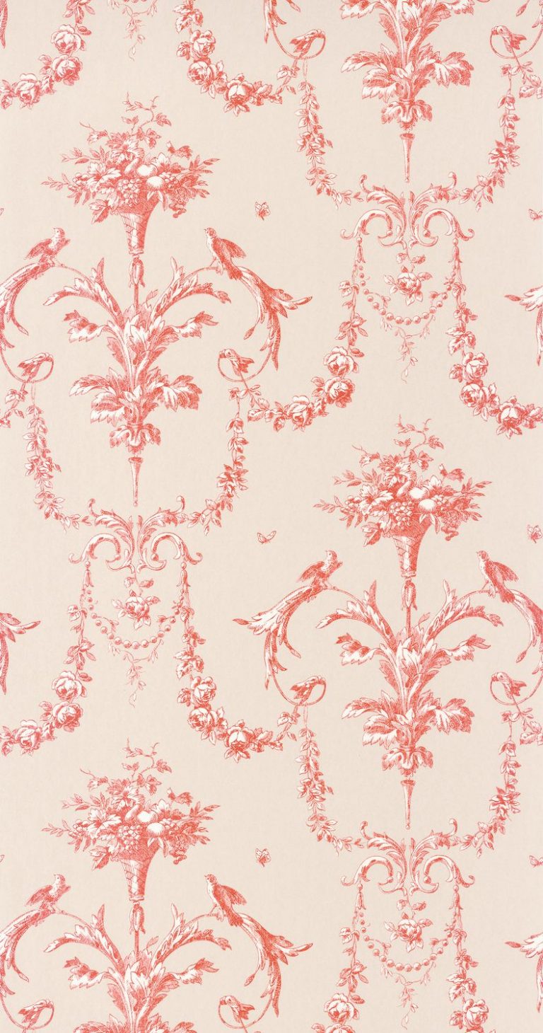 Обои — Casadeco — LES BELLES TOILES DE JOUY — Corne d’abondance — Rouge carmin (арт. 87928213)