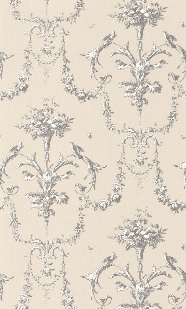 Обои — Casadeco — LES BELLES TOILES DE JOUY — Corne d’abondance — Noir fusain (арт. 87929621)