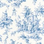 Обои — Casadeco — LES BELLES TOILES DE JOUY — Palais de chine — Bleu faience (арт. 87936719)