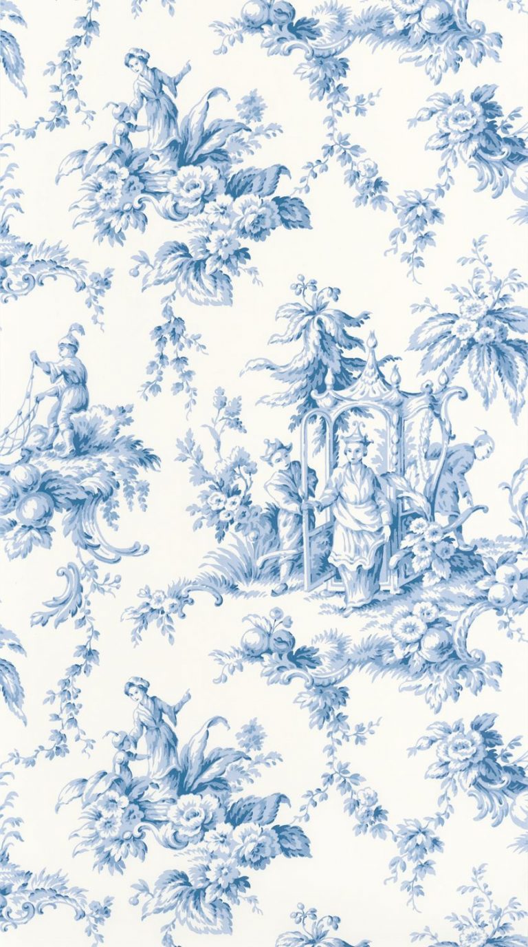 Обои — Casadeco — LES BELLES TOILES DE JOUY — Palais de chine — Bleu faience (арт. 87936719)