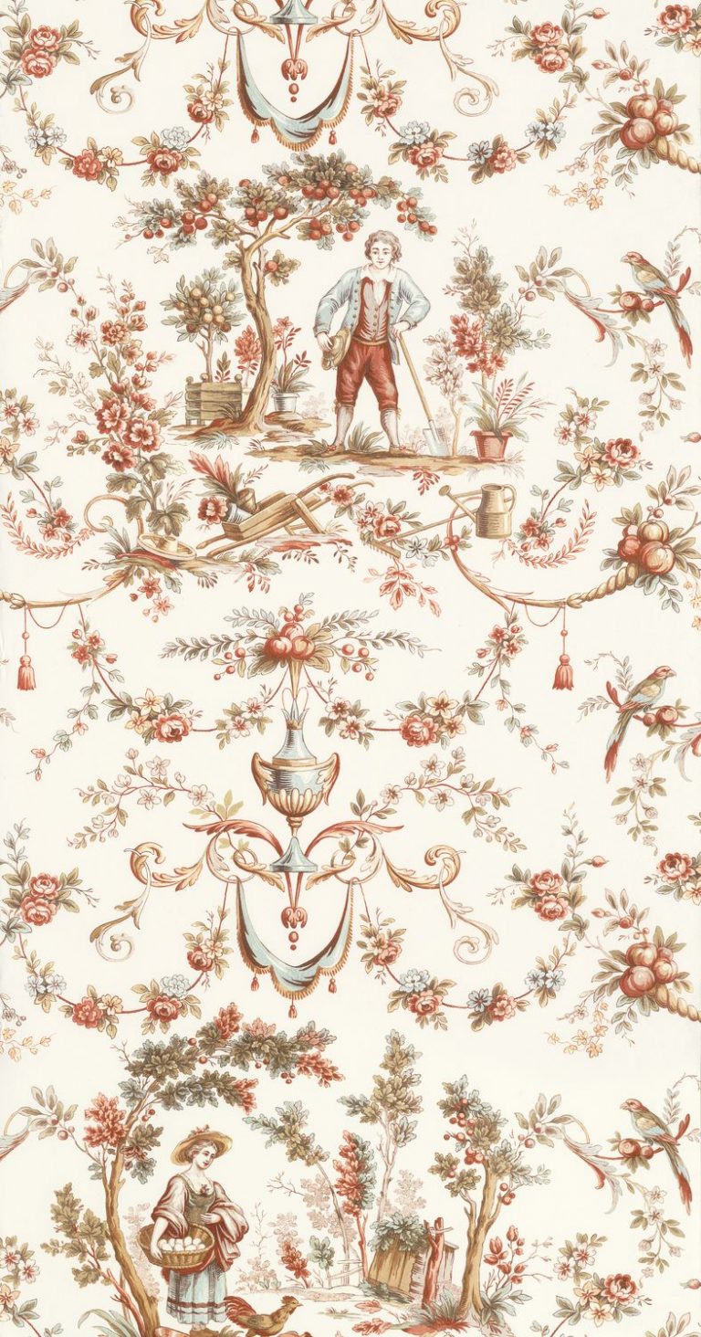Обои — Casadeco — LES BELLES TOILES DE JOUY — L’orangerie — Multico (арт. 87973476)