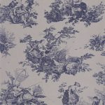 Обои — Casadeco — LES BELLES TOILES DE JOUY — Scene d’ete velours — Bleu profond (арт. 87996706)