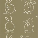 Обои — Casadeco — ONCE UPON A TIME — Funny bunny — Vert kaki (арт. 88387526)