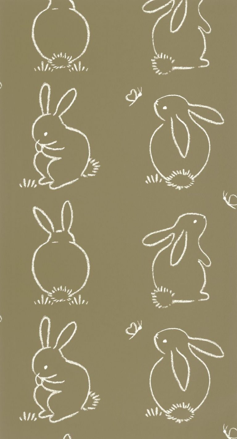 Обои — Casadeco — ONCE UPON A TIME — Funny bunny — Vert kaki (арт. 88387526)